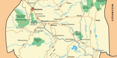 Ezulwini slėnis Svazilandas žemėlapyje